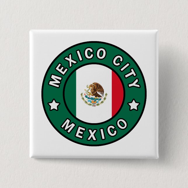 Bóton Quadrado 5.08cm Cidade do México México (Frente)