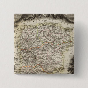 Bóton Quadrado 5.08cm Cidades mostradas Cor ao longo dos limites