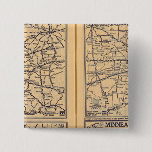 Bóton Quadrado 5.08cm Cincinnati, Detroit, Indianápolis