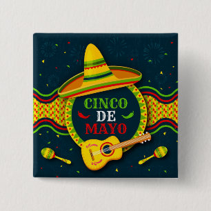 Bóton Quadrado 5.08cm Cinco de Mayo