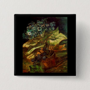 Bóton Quadrado 5.08cm Cineraria num frasco, Vincent van Gogh