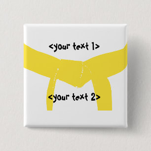 Bóton Quadrado 5.08cm Cinturão Amarelo de Artes Marciais