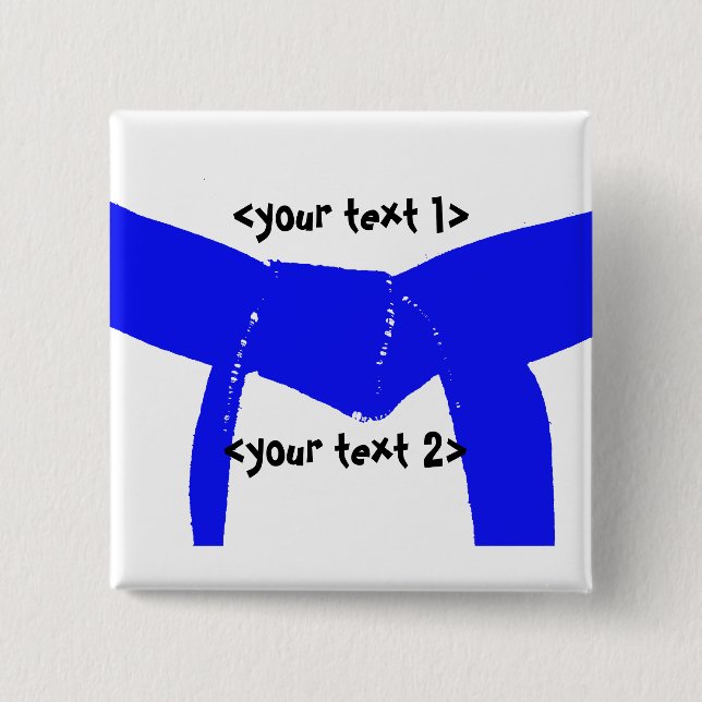 Bóton Quadrado 5.08cm Cinturão azul claro de artes marciais (Frente)