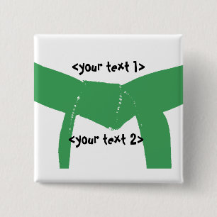 Bóton Quadrado 5.08cm Cinturão Verde de Artes Marciais