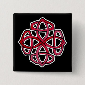 Bóton Quadrado 5.08cm Círculo vermelho de Knotwork do céltico