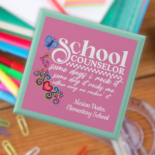 Bóton Quadrado 5.08cm Citação Divertida Personalizada para Orientador Es