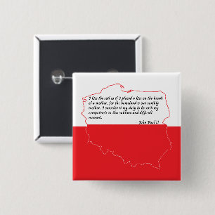 Bóton Quadrado 5.08cm Citação Do Papa João Paulo II