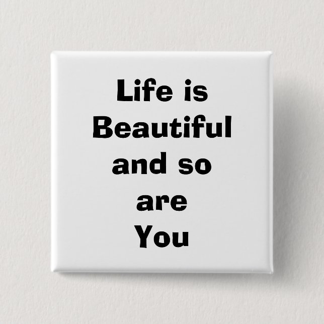 Bóton Quadrado 5.08cm citações, (Frente)