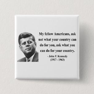 Bóton Quadrado 5.08cm Citações 3b de JFK