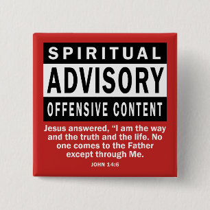 Bóton Quadrado 5.08cm Citações Cristãs do Conselho Espiritual João 14:6