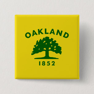 Bóton Quadrado 5.08cm City Flag of Oakland (Califórnia)