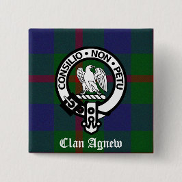 Bóton Quadrado 5.08cm Clan Agnew Tartan Crest