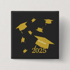 Bóton Quadrado 5.08cm Class of 2025 grad cap 