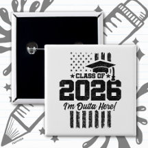 Class of 2026 Graduation Distressed Flag Design