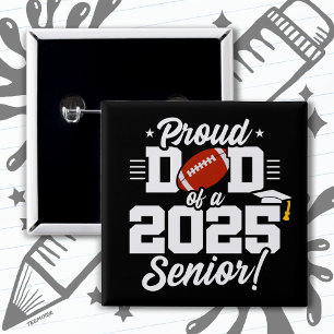 Bóton Quadrado 5.08cm Classe do Mais velho de Pai de futebol 2025