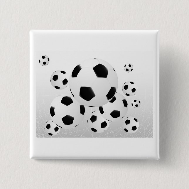Bóton Quadrado 5.08cm Classic Soccer Football Balls Flying Sports (Frente)