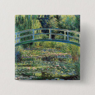 Bóton Quadrado 5.08cm Claude Monet - A Água Lily Pond