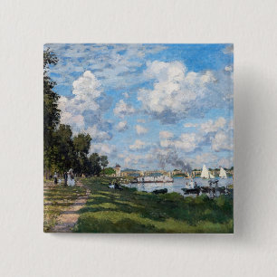 Bóton Quadrado 5.08cm Claude Monet - A Bacia do Argenteuil