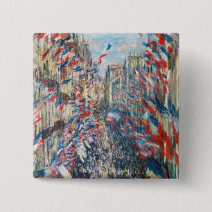 Bóton Quadrado 5.08cm Claude Monet - La Rue Montorgueil - Paris
