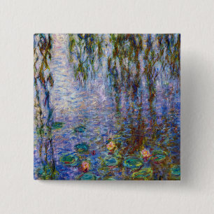 Bóton Quadrado 5.08cm Claude Monet - Lírios Hídricos