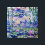 Bóton Quadrado 5.08cm Claude Monet - Lírios/Ninfas 1919<br><div class="desc">Lírios/Ninfas (W.1852) - Claude Monet,  Petróleo na Canvas,  1916-1919</div>