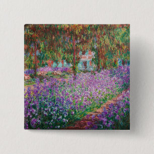 Bóton Quadrado 5.08cm Claude Monet - O Jardim do Artista em Giverny
