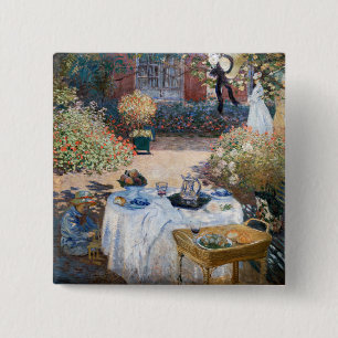 Bóton Quadrado 5.08cm Claude Monet - O Luncheon, painel decorativo
