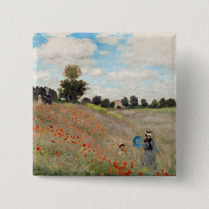 Bóton Quadrado 5.08cm Claude Monet - Poppy Field