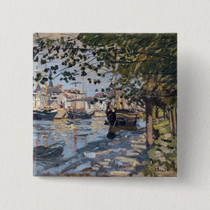 Bóton Quadrado 5.08cm Claude Monet Seine em Rouen, 1872