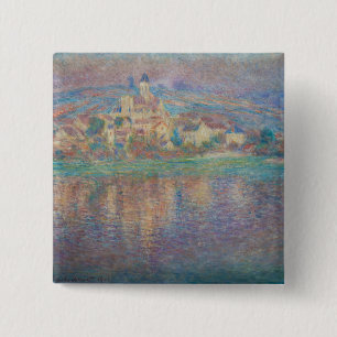 Bóton Quadrado 5.08cm Claude Monet - Vetheuil, Sunset