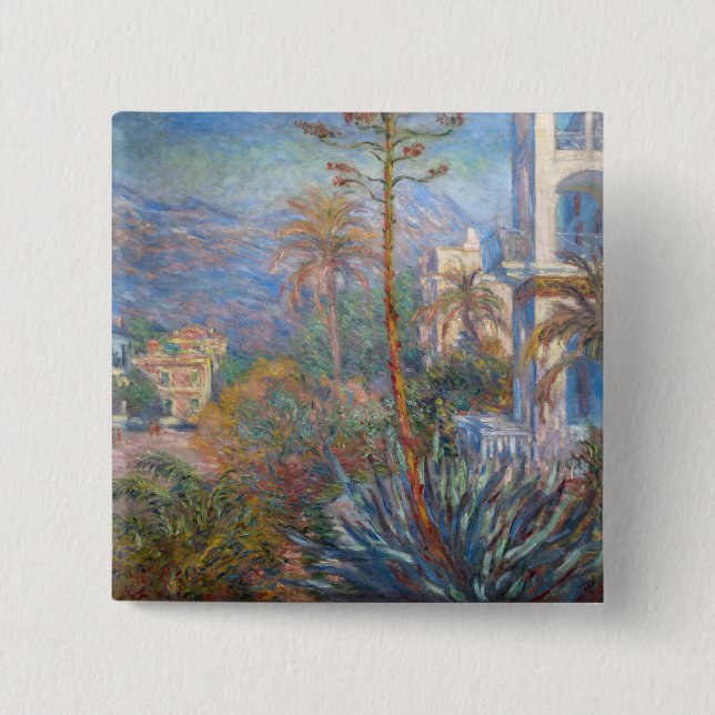 Bóton Quadrado 5.08cm Claude Monet - Villas em Bordighera (Frente)