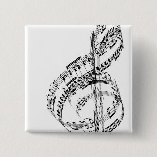 Bóton Quadrado 5.08cm Clef de triplo