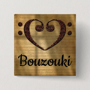 Bóton Quadrado 5.08cm Clef Heart Bouzouki de dois bass