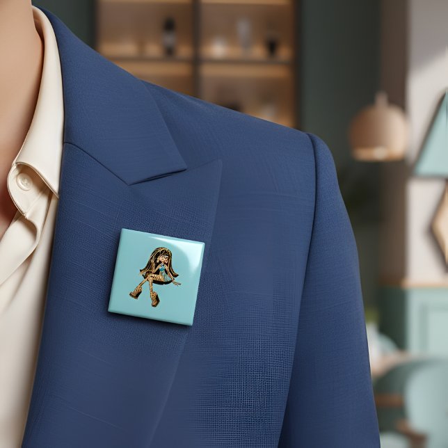 Bóton Quadrado 5.08cm Cleo Button (Criador carregado)