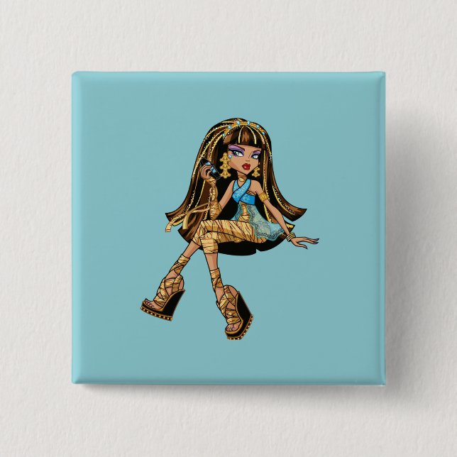 Bóton Quadrado 5.08cm Cleo Button (Frente)