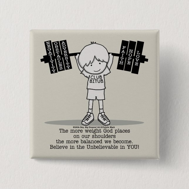 Bóton Quadrado 5.08cm Club BITUB - Mais Equilibrado (Frente)