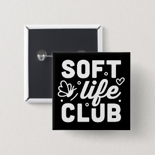 Bóton Quadrado 5.08cm Clube da vida suave estética preta