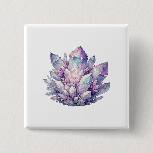 Bóton Quadrado 5.08cm Cluster Pastel Quartz (Frente)