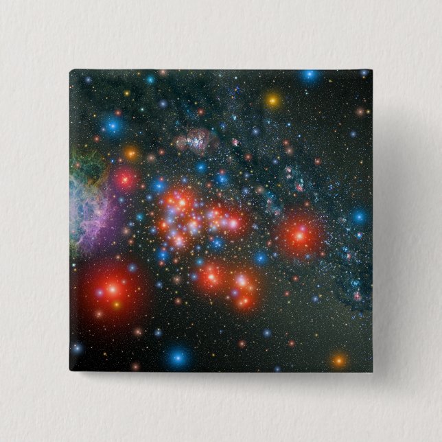 Bóton Quadrado 5.08cm Cluster Red Super Giant (Frente)