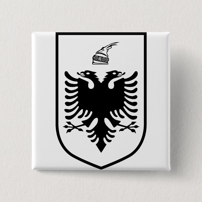 Bóton Quadrado 5.08cm Coat of arms of Albania  (Frente)