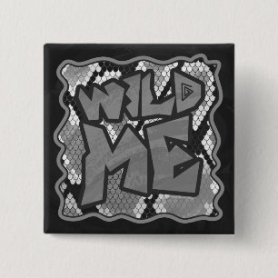 Bóton Quadrado 5.08cm Cobra Amarelo e Impressão Dourado