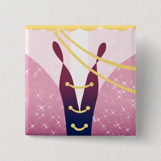 Bóton Quadrado 5.08cm cobrir do vencedor - pinos (Frente)