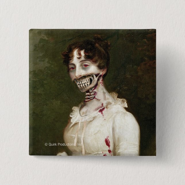 Bóton Quadrado 5.08cm Cobrir do zombi (Frente)
