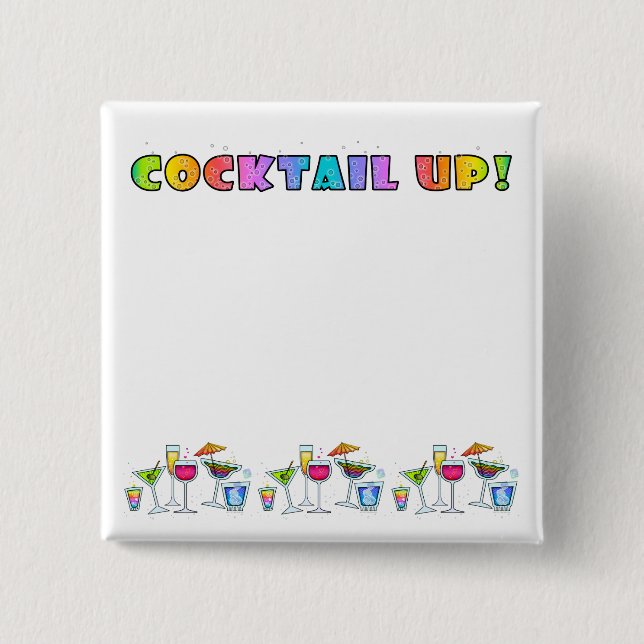 BÓTON QUADRADO 5.08CM COCKTAIL ACIMA! BOTÃO (Frente)