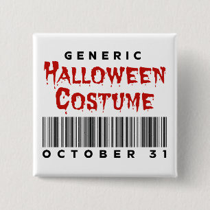 Bóton Quadrado 5.08cm Código de Barras Genérico Figurino de Halloween 31