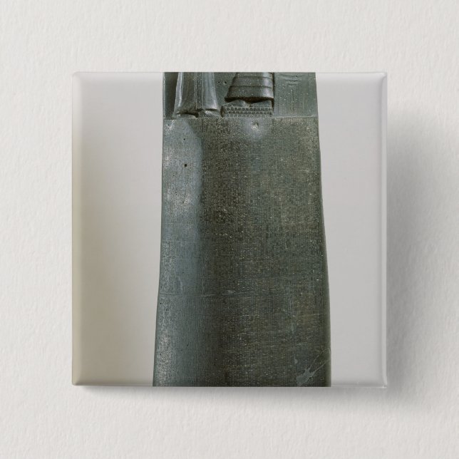 Bóton Quadrado 5.08cm Código de Hammurabi (Frente)