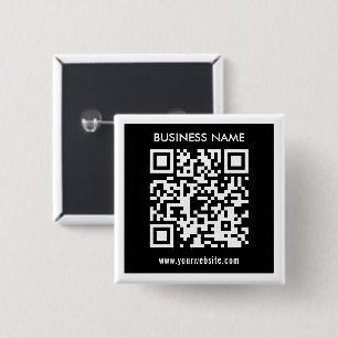Bóton Quadrado 5.08cm Código QR editável (gerado instantaneamente) Pre