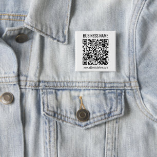 Bóton Quadrado 5.08cm Código QR Instantâneo (insira o URL do seu site pa