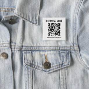 Bóton Quadrado 5.08cm Código QR personalizável e nome comercial