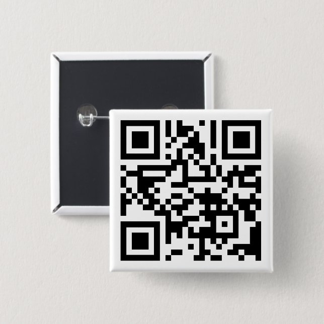 Bóton Quadrado 5.08cm Código QR TVUUC para o site (Frente & Verso)